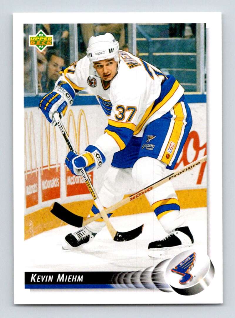 1992-93 Upper Deck Hockey #543 Kevin Miehm RC Rookie Image 1