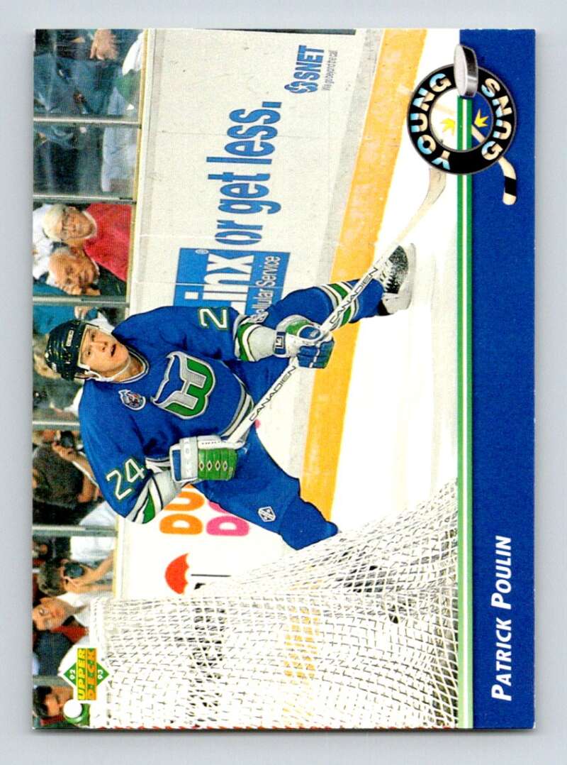 1992-93 Upper Deck Hockey #557 Patrick Poulin YG Hartford Whalers Image 1