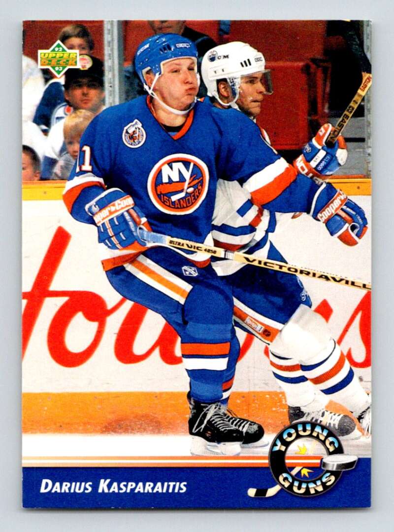 1992-93 Upper Deck Hockey #563 Darius Kasparaitis YG New York Islanders Image 1