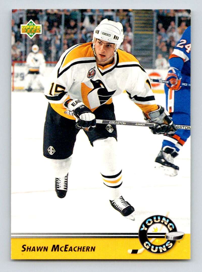 1992-93 Upper Deck Hockey #565 Shawn McEachern YG Pittsburgh Penguins Image 1