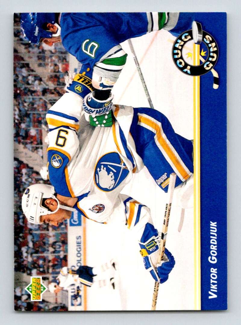 1992-93 Upper Deck Hockey #579 Viktor Gordijuk YG RC Rookie Buffalo Sabres Image 1