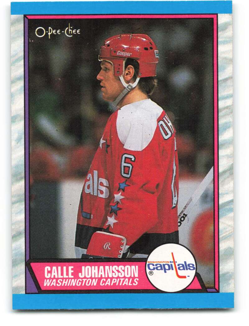 1989-90 O-Pee-Chee #16 Calle Johansson RC Rookie Washington Capitals Image 1