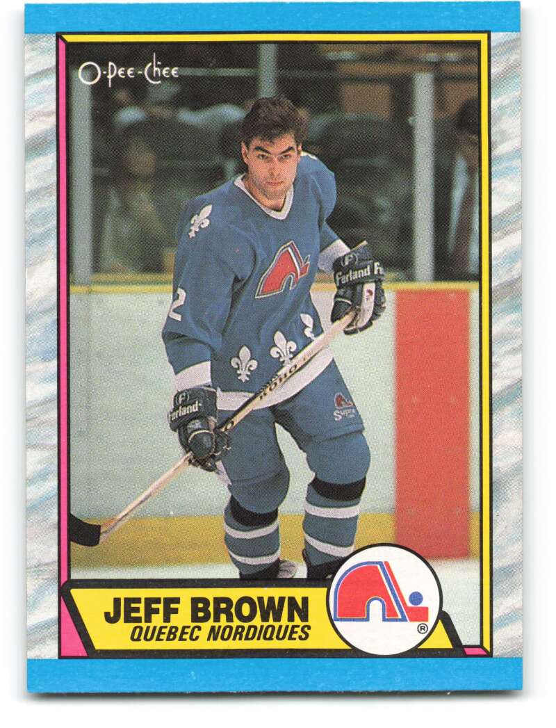 1989-90 O-Pee-Chee #28 Jeff Brown Quebec Nordiques Image 1