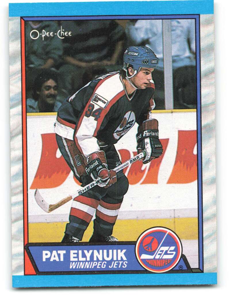 1989-90 O-Pee-Chee #94 Pat Elynuik RC Rookie Winnipeg Jets Image 1