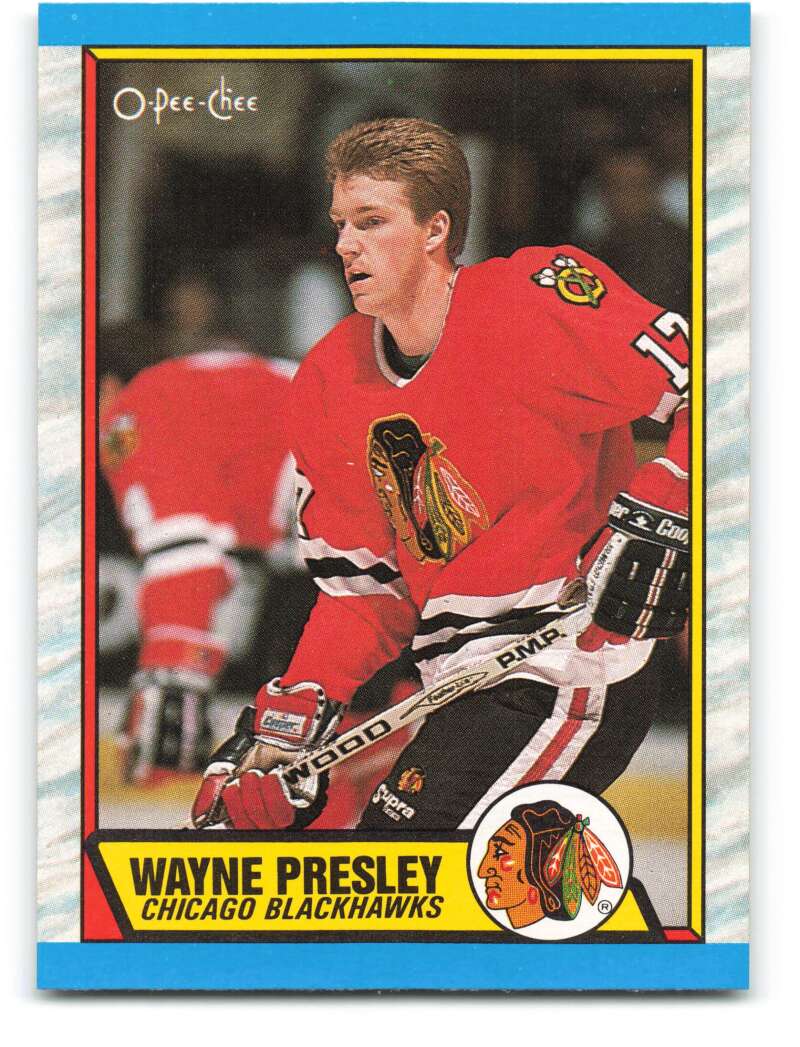 1989-90 O-Pee-Chee #98 Wayne Presley Chicago Blackhawks Image 1