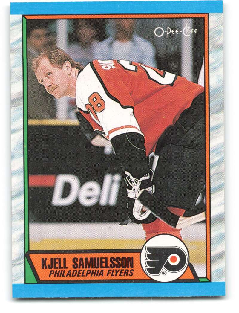 1989-90 O-Pee-Chee #100 Kjell Samuelsson RC Rookie Philadelphia Flyers Image 1