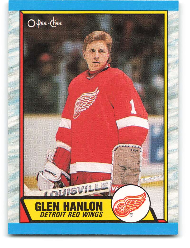 1989-90 O-Pee-Chee #144 Glen Hanlon Detroit Red Wings Image 1