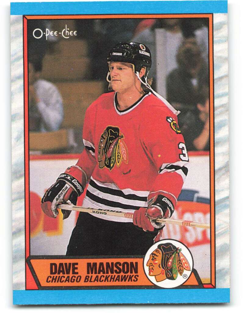 1989-90 O-Pee-Chee #150 Dave Manson RC Rookie Chicago Blackhawks Image 1