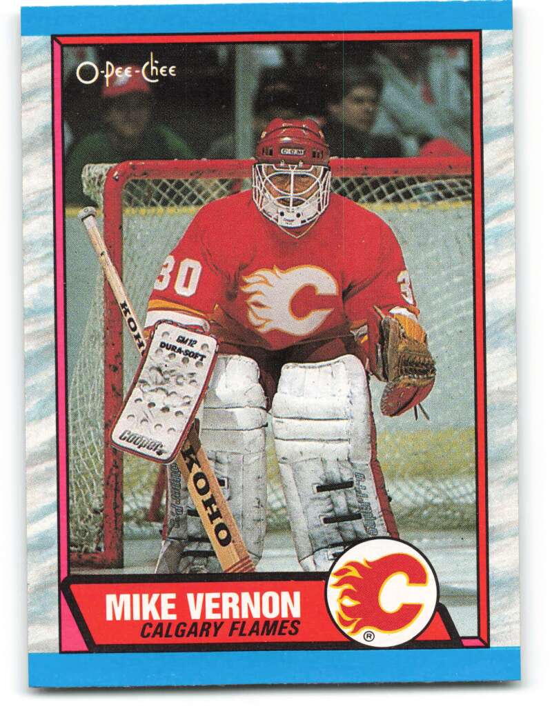 1989-90 O-Pee-Chee #163 Mike Vernon Calgary Flames Image 1