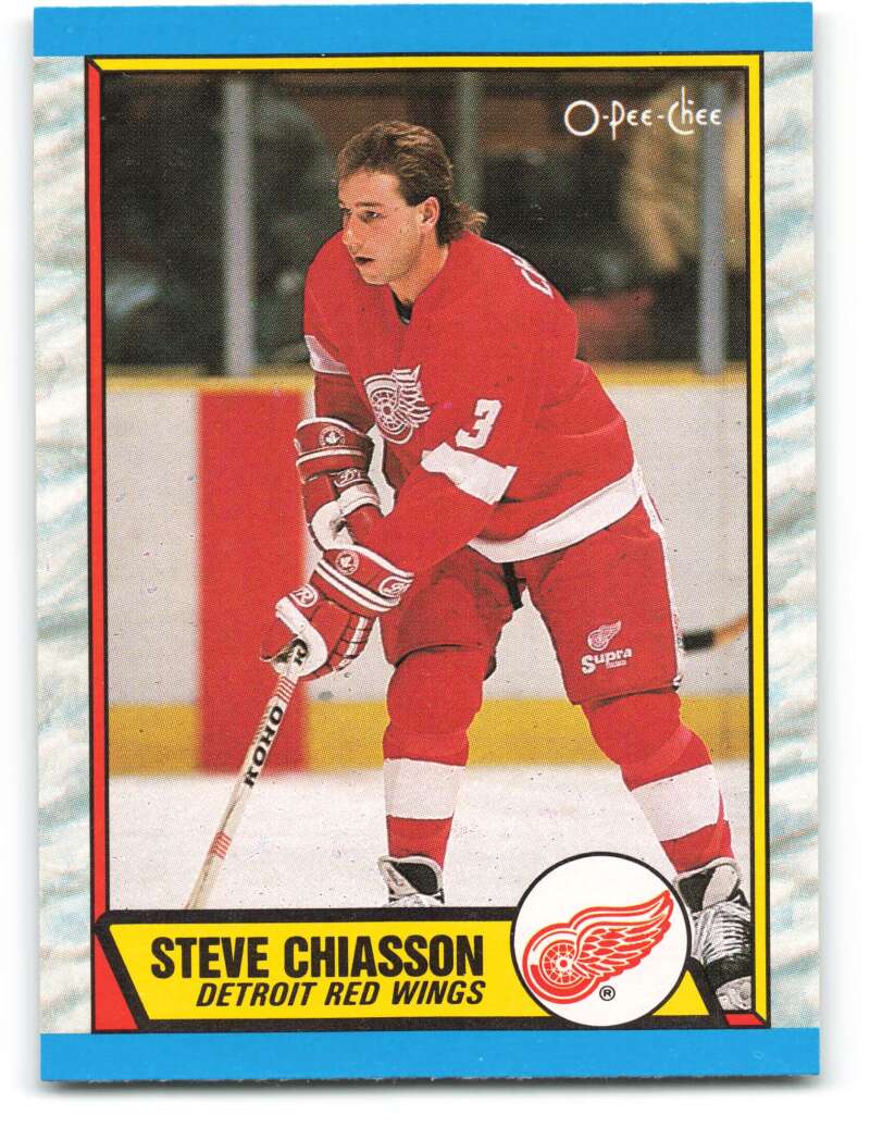 1989-90 O-Pee-Chee #164 Steve Chiasson RC Rookie Detroit Red Wings Image 1