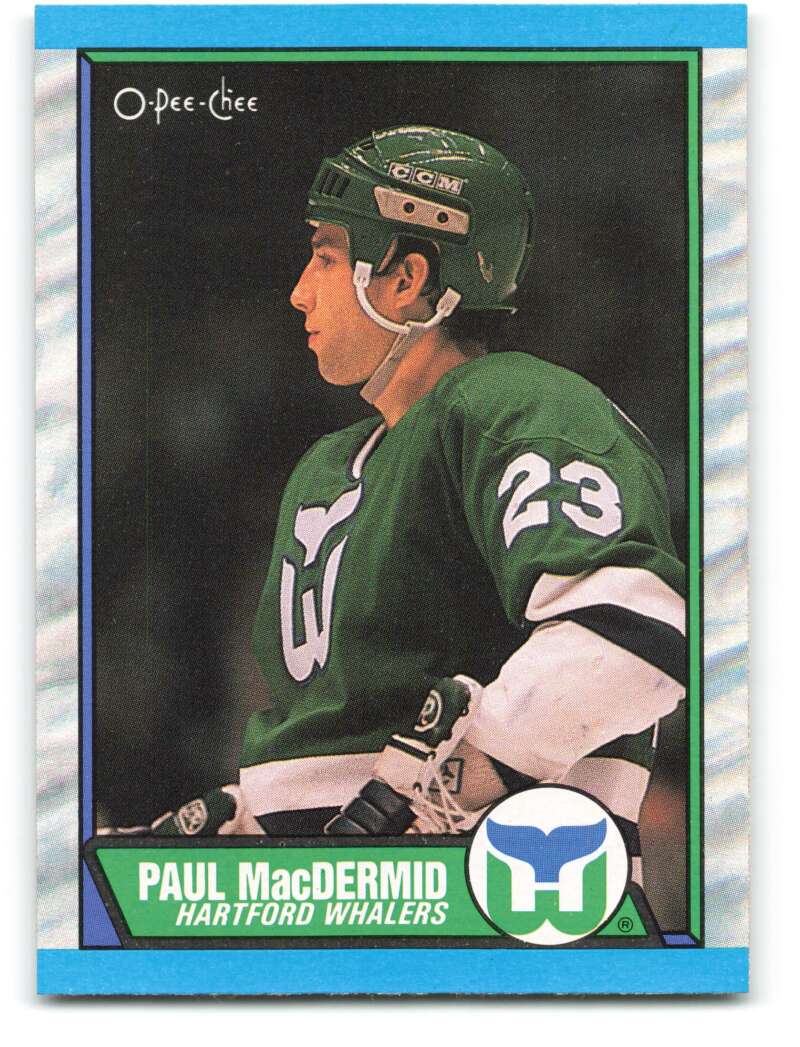 1989-90 O-Pee-Chee #183 Paul MacDermid RC Rookie Hartford Whalers Image 1