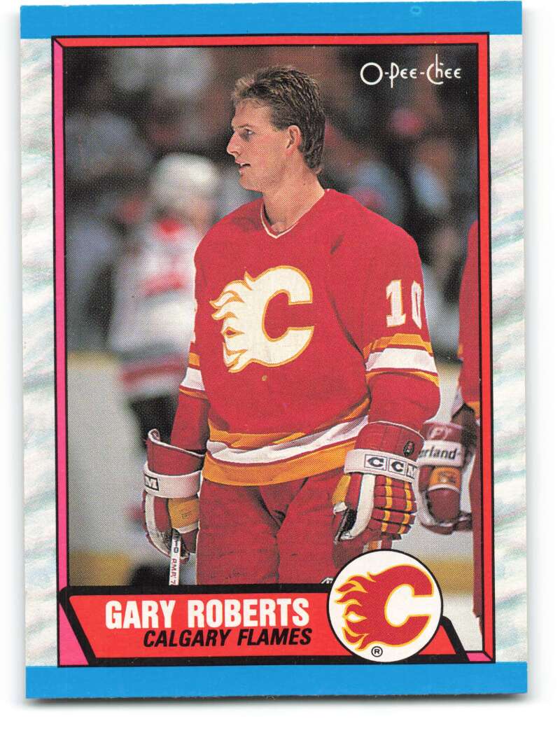 1989-90 O-Pee-Chee #202 Gary Roberts UER RC Rookie Calgary Flames Image 1