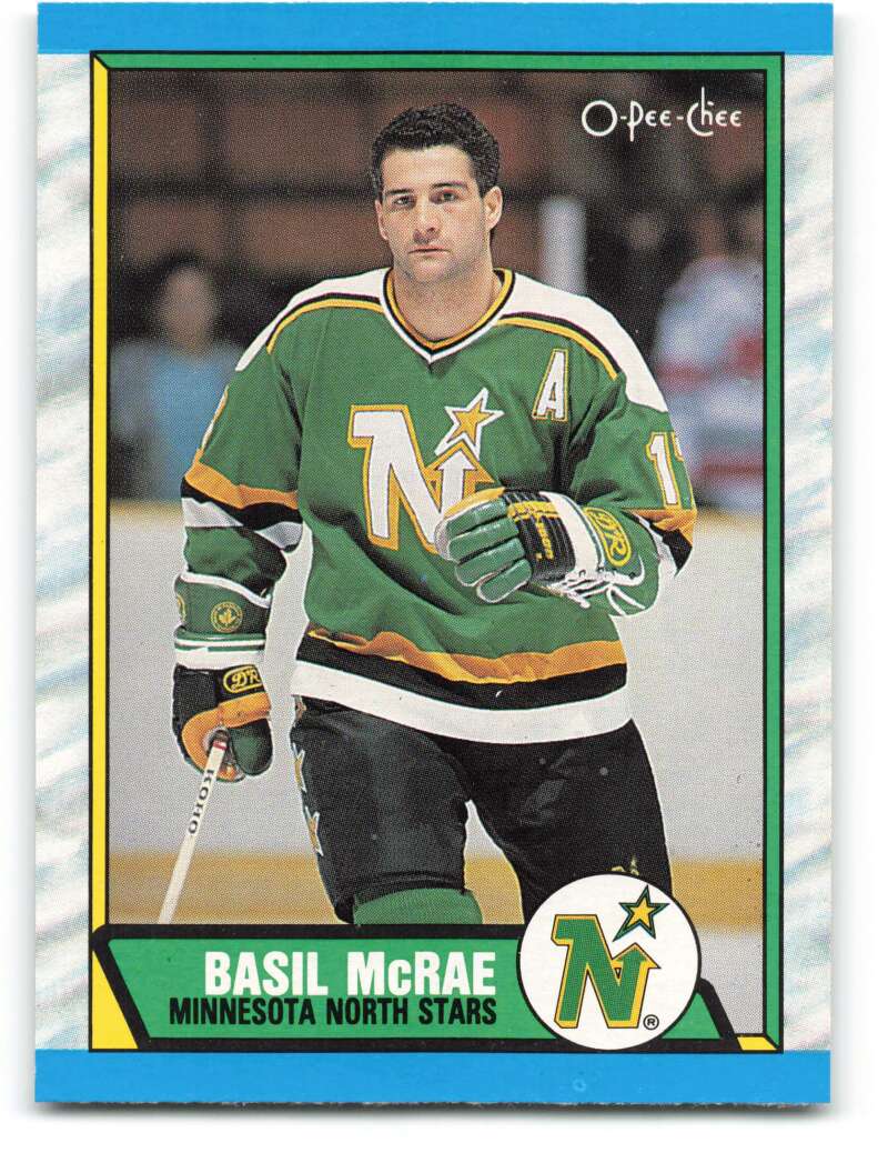 1989-90 O-Pee-Chee #216 Basil McRae RC Rookie Minnesota North Stars Image 1