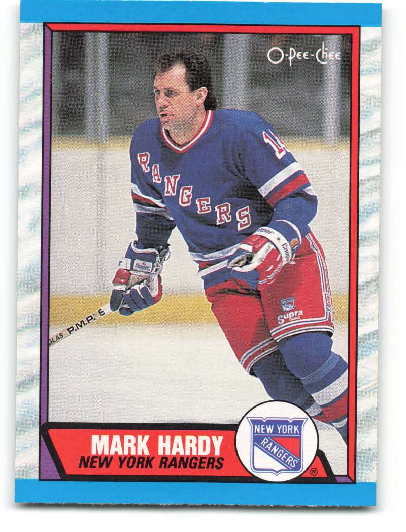 1989-90 O-Pee-Chee #252 Mark Hardy New York Rangers Image 1