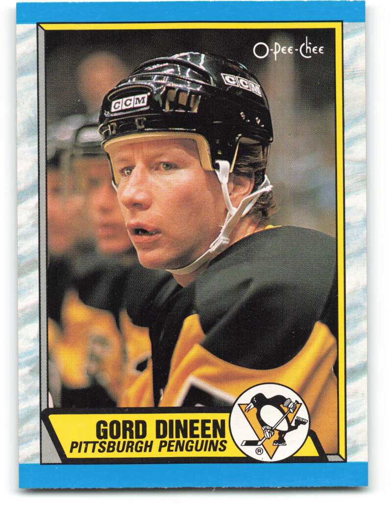 1989-90 O-Pee-Chee #256 Gord Dineen RC Rookie Pittsburgh Penguins Image 1