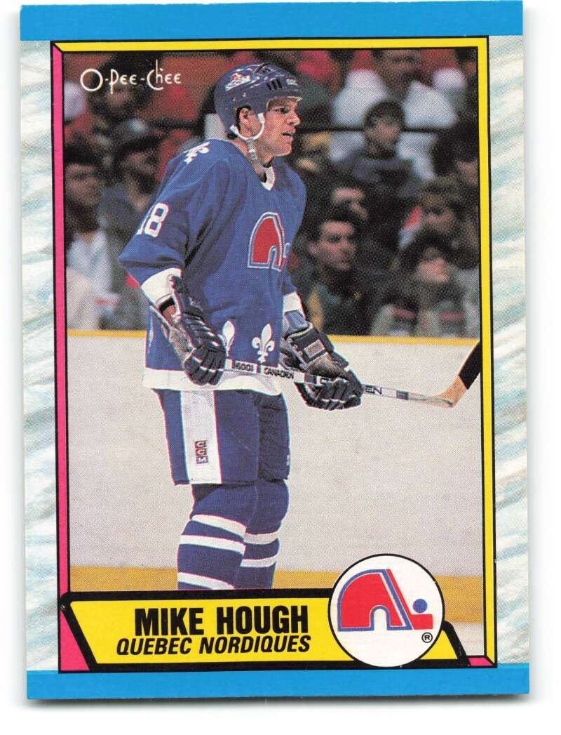1989-90 O-Pee-Chee #266 Mike Hough RC Rookie Quebec Nordiques Image 1