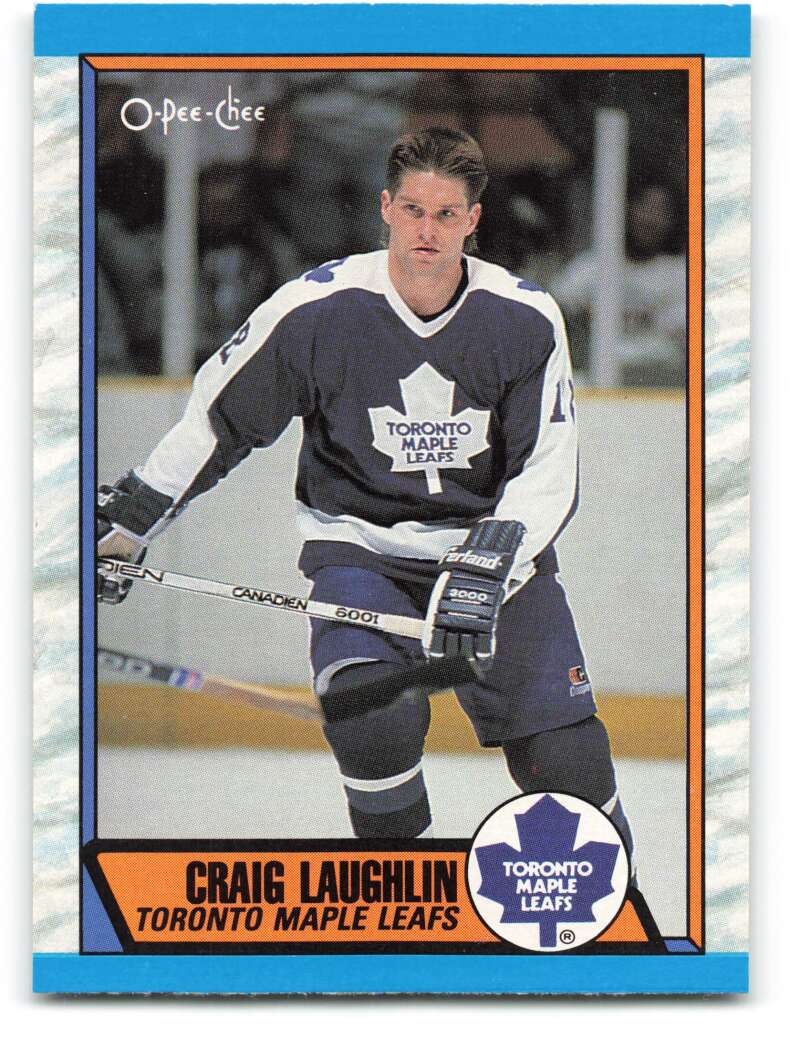 1989-90 O-Pee-Chee #275 Craig Laughlin Toronto Maple Leafs Image 1