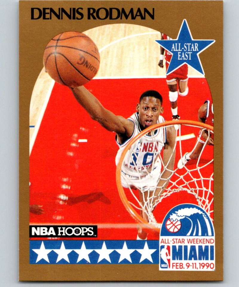 1990-91 Hopps Basketball #10 Dennis Rodman AS SP Detroit Pistons Image 1
