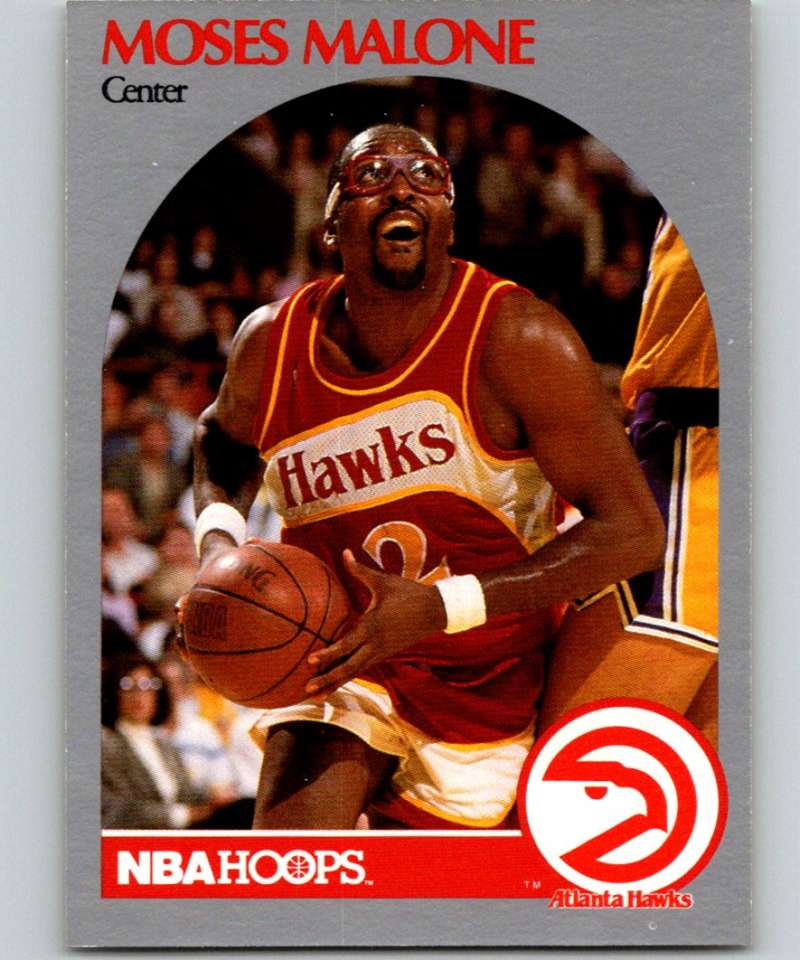 1990-91 Hopps Basketball #31 Moses Malone Atlanta Hawks Image 1