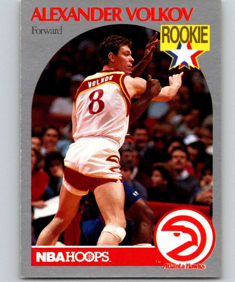 1990-91 Hopps Basketball #34 Alexander Volkov RC Rookie Atlanta Hawks Image 1