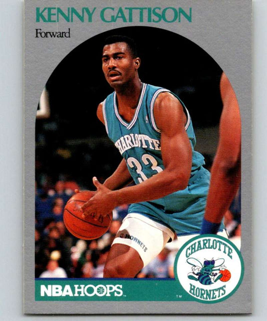 1990-91 Hopps Basketball #53 Kenny Gattison  RC Rookie Charlotte Hornets  Image 1