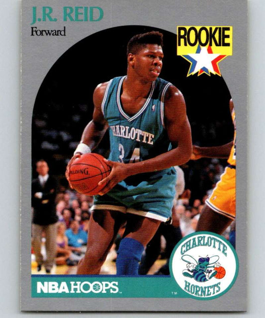1990-91 Hopps Basketball #57 J.R. Reid  RC Rookie Charlotte Hornets  Image 1