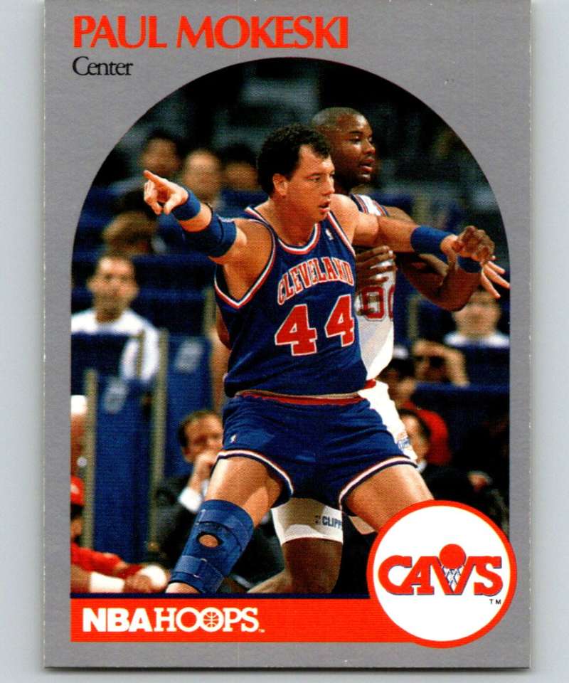 1990-91 Hopps Basketball #76 Paul Mokeski SP Cleveland Cavaliers Image 1