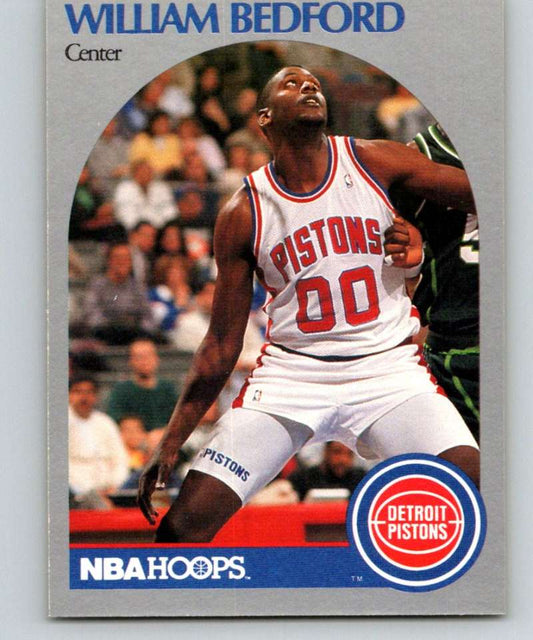 1990-91 Hopps Basketball #102 William Bedford  RC Rookie Detroit Pistons  Image 1