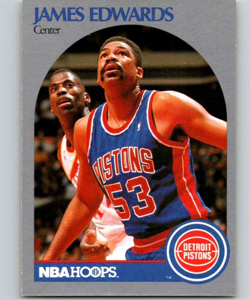 1990-91 Hopps Basketball #104 James Edwards Detroit Pistons Image 1