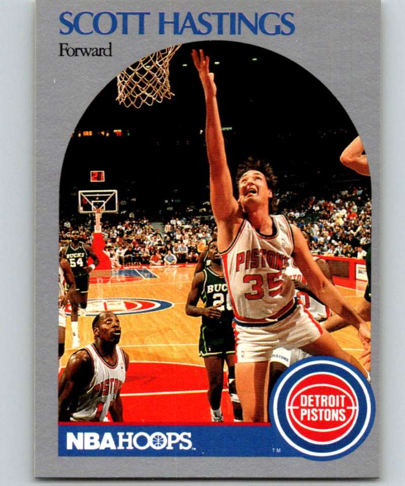1990-91 Hopps Basketball #105 Scott Hastings Detroit Pistons Image 1