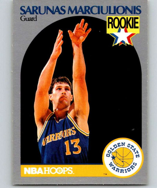 1990-91 Hopps Basketball #115 Sarunas Marciulionis  RC Rookie Golden Warriors  Image 1