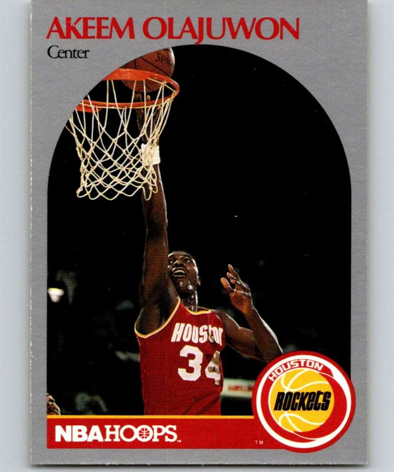 1990-91 Hopps Basketball #127 Hakeem Olajuwon Houston Rockets Image 1