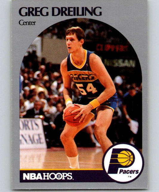1990-91 Hopps Basketball #132 Greg Dreiling  RC Rookie Indiana Pacers  Image 1
