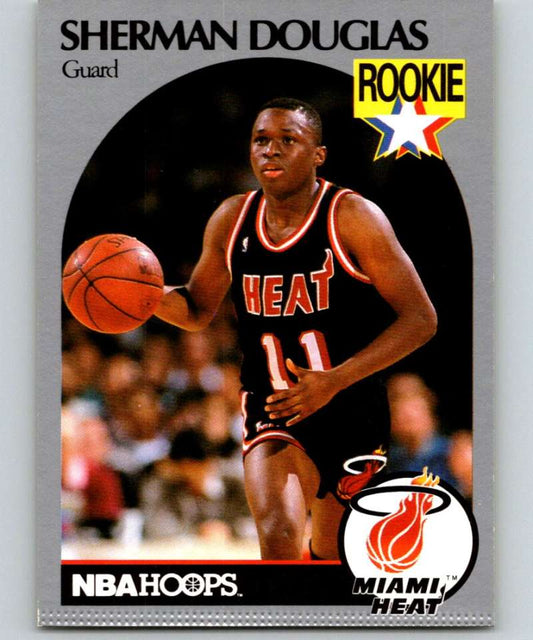 1990-91 Hopps Basketball #164 Sherman Douglas  RC Rookie Miami Heat  Image 1