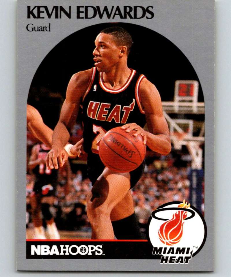 1990-91 Hopps Basketball #165 Kevin Edwards Miami Heat Image 1