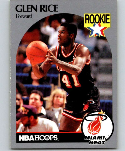 1990-91 Hopps Basketball #168 Glen Rice  RC Rookie Miami Heat  Image 1