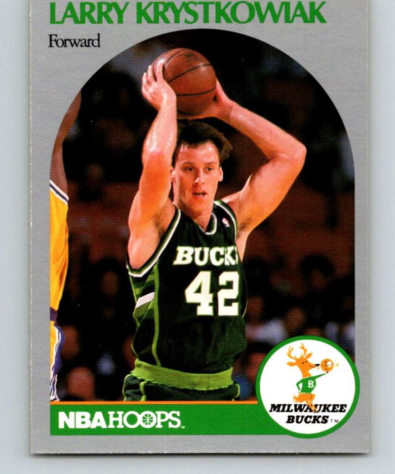 1990-91 Hopps Basketball #177 Larry Krystkowiak Milwaukee Bucks Image 1