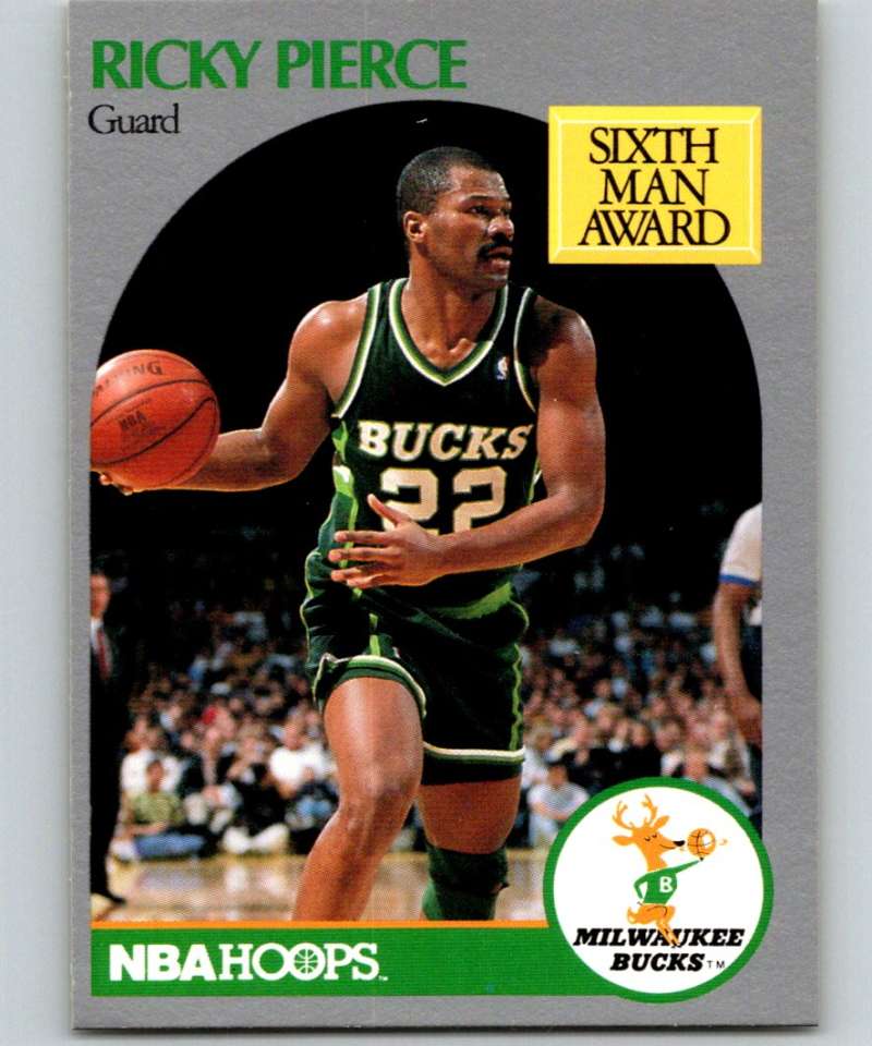 1990-91 Hopps Basketball #179 Ricky Pierce Milwaukee Bucks Image 1