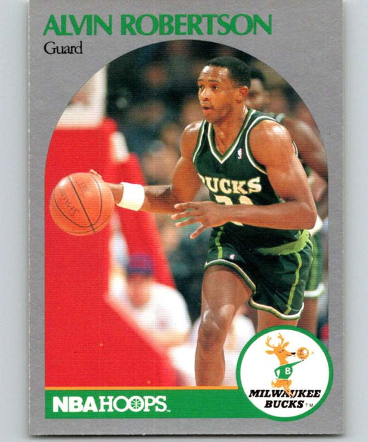 1990-91 Hopps Basketball #182 Alvin Robertson  Milwaukee Bucks  Image 1