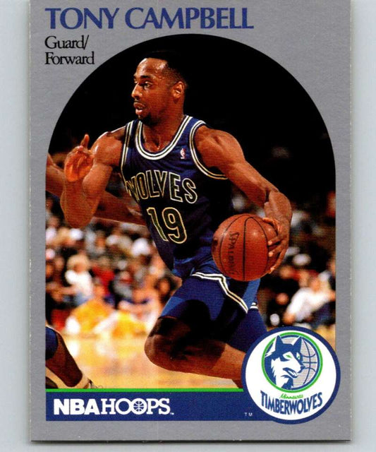 1990-91 Hopps Basketball #185 Tony Campbell  Minnesota Timberwolves  Image 1