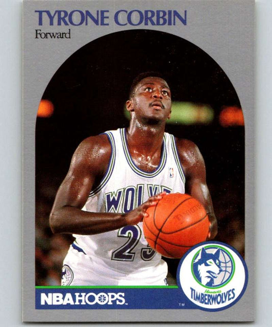 1990-91 Hopps Basketball #186 Tyrone Corbin  Minnesota Timberwolves  Image 1