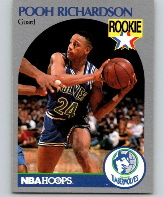 1990-91 Hopps Basketball #190 Pooh Richardson  RC Rookie Timberwolves  Image 1