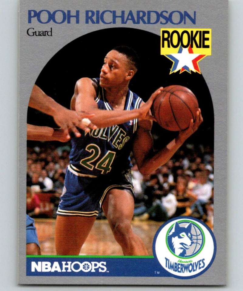 1990-91 Hopps Basketball #190 Pooh Richardson RC Rookie Timberwolves Image 1