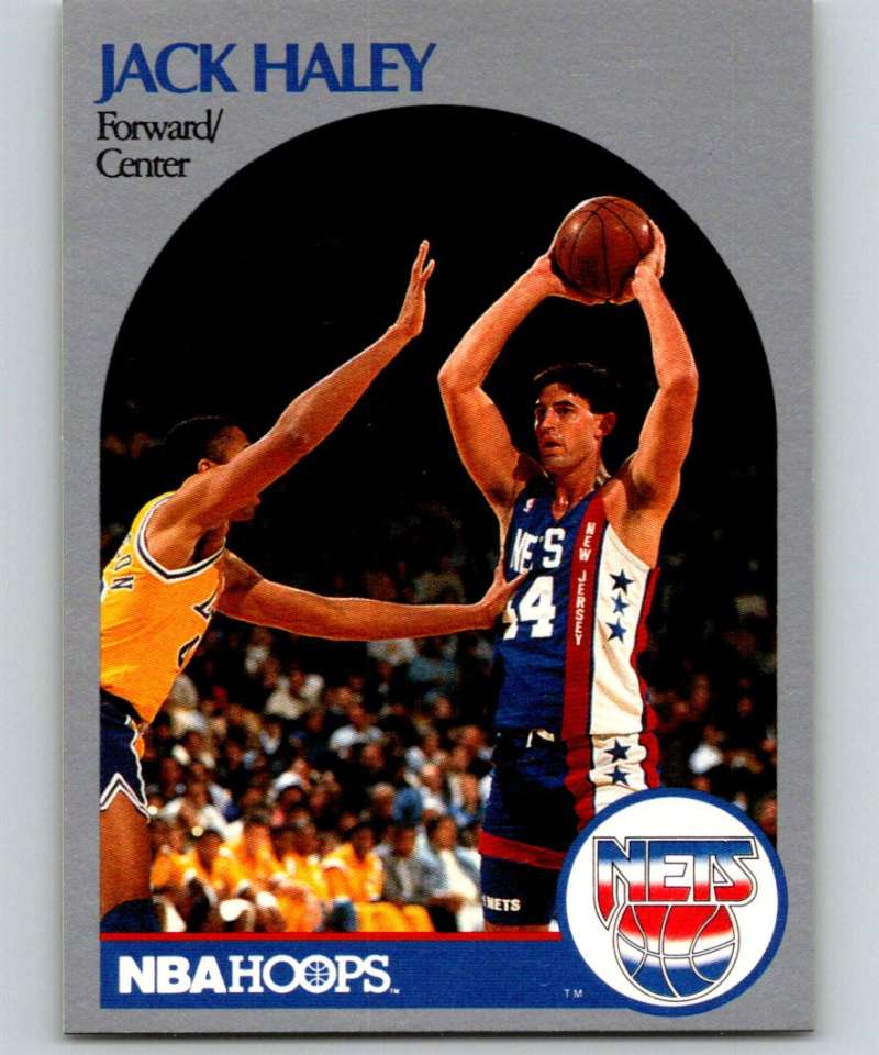 1990-91 Hopps Basketball #197 Jack Haley RC Rookie New Jersey Nets Image 1