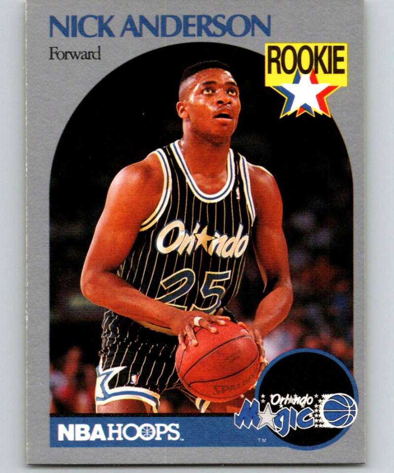 1990-91 Hopps Basketball #214 Nick Anderson RC Rookie Orlando Magic Image 1