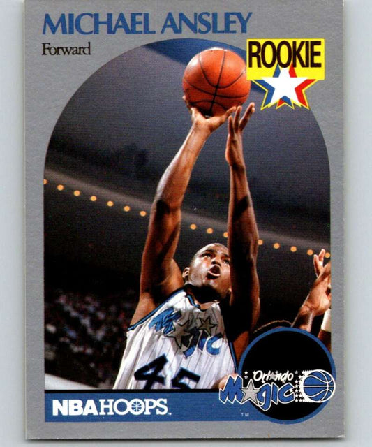 1990-91 Hopps Basketball #215 Michael Ansley RC Rookie Orlando Magic  Image 1