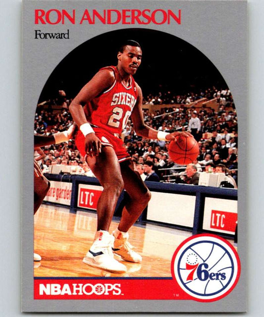 1990-91 Hopps Basketball #224 Ron Anderson  Philadelphia 76ers  Image 1