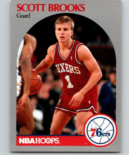 1990-91 Hopps Basketball #226 Scott Brooks UER  SP Philadelphia 76ers  Image 1