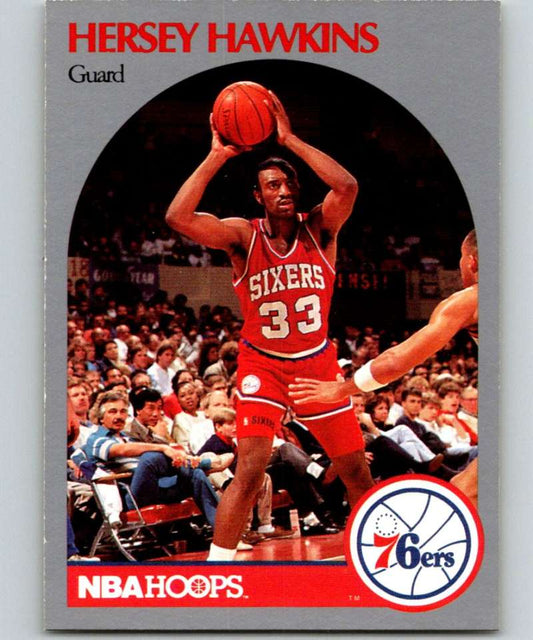 1990-91 Hopps Basketball #229 Hersey Hawkins  Philadelphia 76ers  Image 1