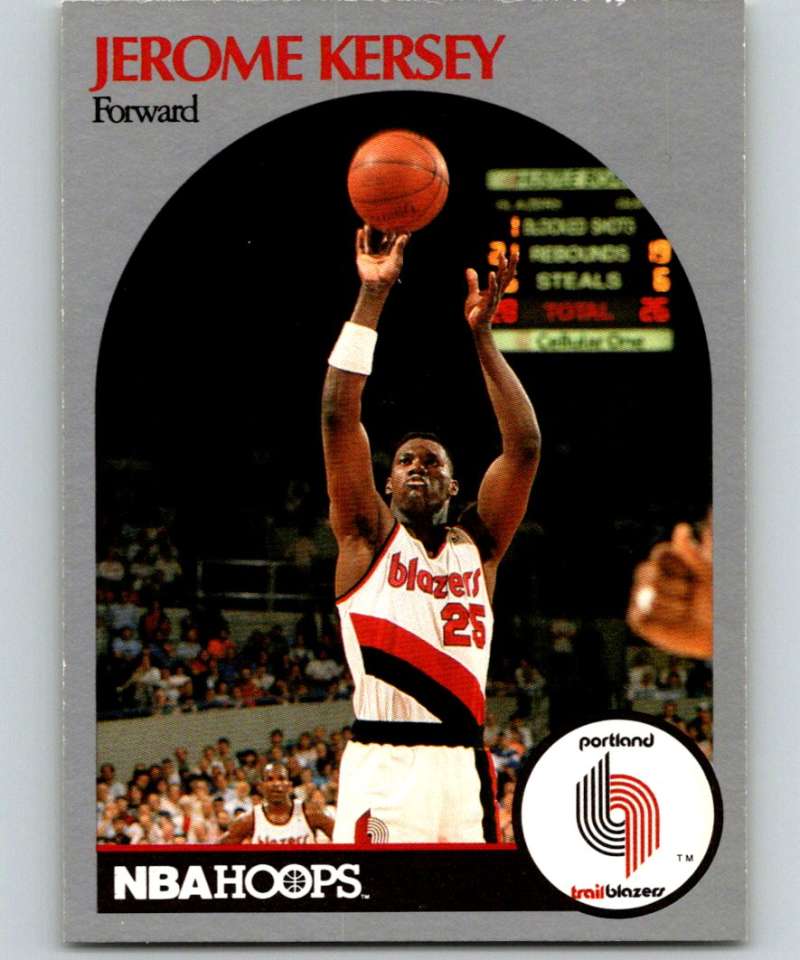 1990-91 Hopps Basketball #247 Jerome Kersey Portland Trail Blazers Image 1